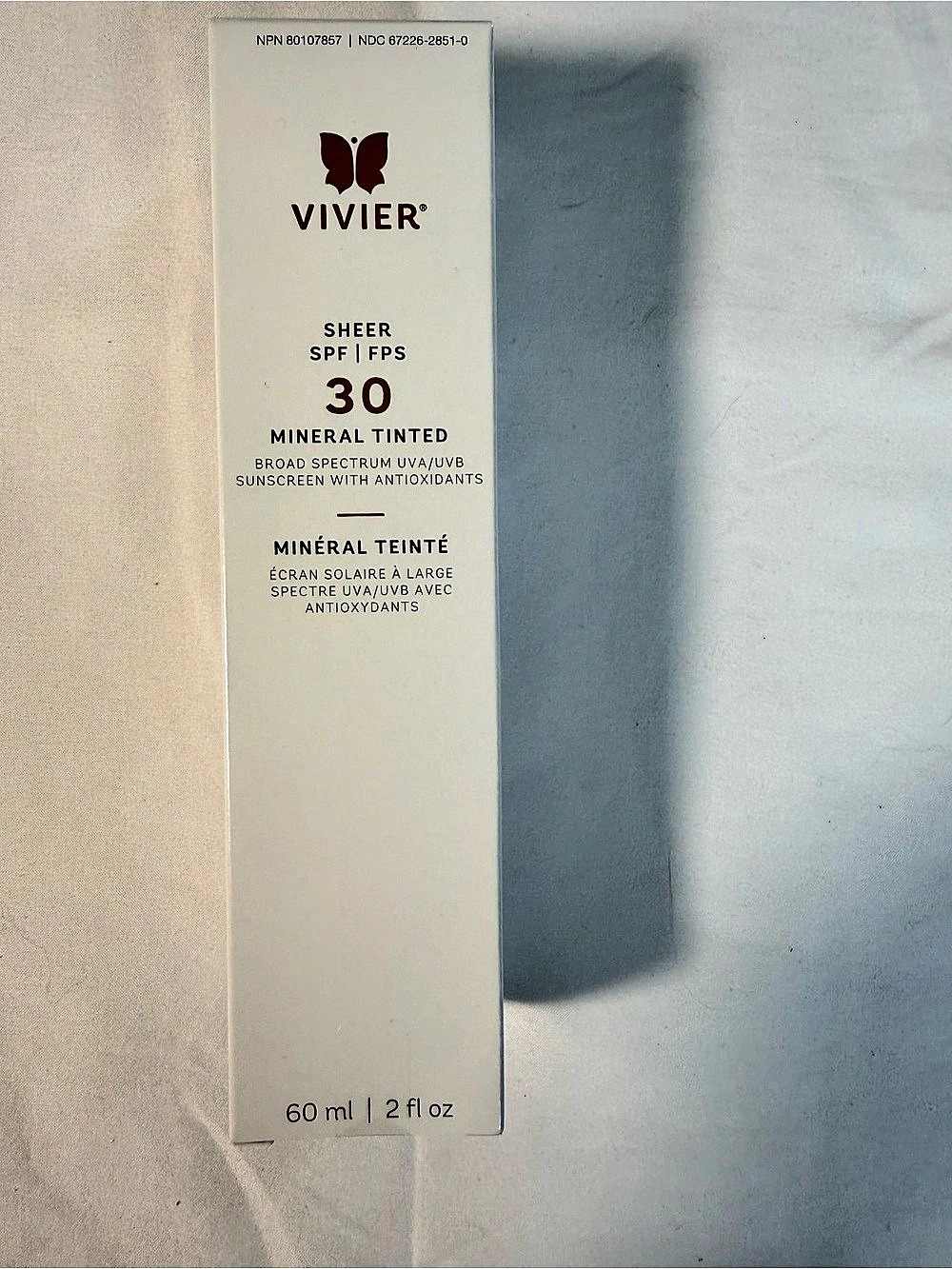 Vivier Sheer SPF 30 Mineral Tinted 60ml NWT